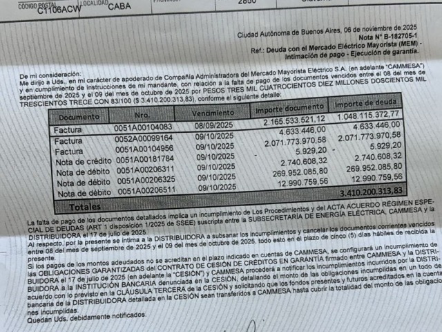Coopelectric en apuros: embargaron una de sus cuentas